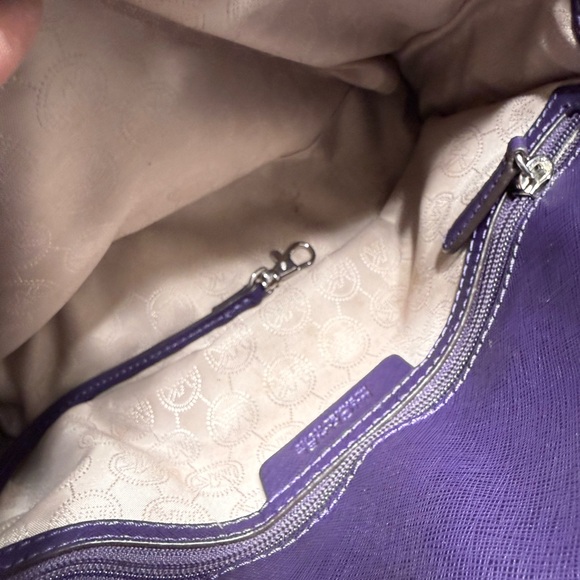 Michael Kors Saffiano Leather Satchel – Deep Purple – Silver Hardware - Picture 15 of 16